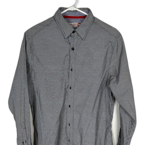Sovereign Code Black White Gingham Long Sleeve Button Up Shirt Mens Size Medium - Picture 1 of 6